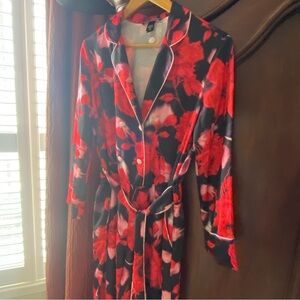 Victoria's Secret Red and Black Floral Jumpsuit